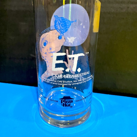 E.T. EXTRA TERRESTRIAL 1982 UNIVERSAL STUDIOS PIZZA HUT COLLECTOR SERIES GLASS - Picture 3 of 8